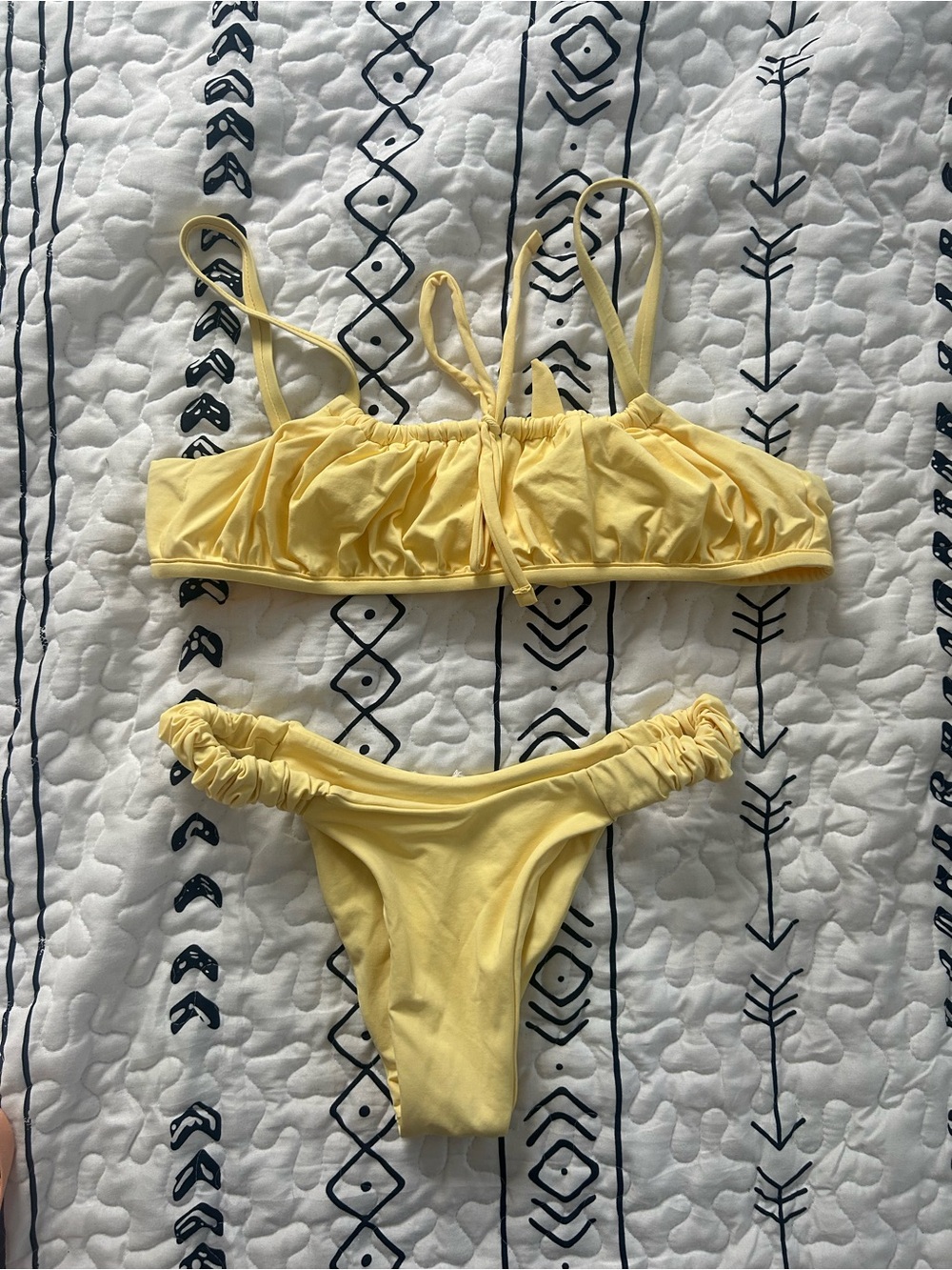 Women’s Yellow Ruffle Bikini Set